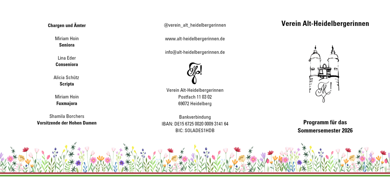 Semesterprogramm für das Sommersemester 2025 des Verein Alt-Heidelbergerinnen